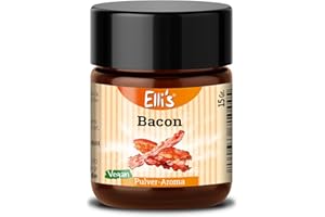 ‎ELLI´S Ellis Aromen Bacon PULVER Lebensmittelaroma | Vegan und kalorienarm | für Lebensmittel und Getränke, wie zum Backen und Kochen | 10 g