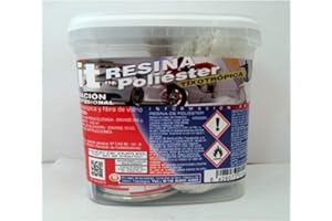 Plainsur - Kit De Reparacion Resina De Poliester Mas Fibra De Vidrio (250 gramos)(el empaque puede diferir)