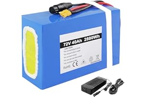BSTBAT 72V 40Ah Ebike Battery, Lithium Electric Bike Battery with 4A Fast Charger, 100A BMS, Electric Bicycle Lithium Battery Pack for 48V/60V/72V 250W-5600W Motor, UK Warehouse