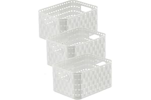 Rotho Country 3er-Set Aufbewahrungskiste 2l in Rattan-Optik