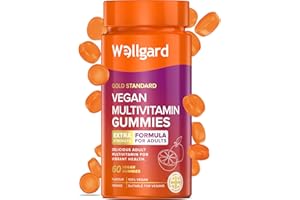 Vegan Multivitamin Gummies by Wellgard - Chewable Multivitamins Adults, 60 Vitamin Gummies, Orange Flavour (Adult Gummies)