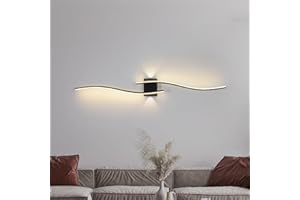 minifair Negro Aplique Pared Interior,100Cm Largo Lineal Apliques Pared Dormitorio Fuente De Luz Auxiliar,Lampara Led Para SalóN Escalera Pasillo Corredor Stairwill Batoming 3000K