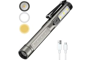 SYLANDA Pupillenleuchte Medizin Penlight, Diagnostikleuchte Mit Seitenlichtern, Wiederaufladbare USB Diagnostikleuchte Stiftlampe, Kleine Und Tragbare Taschenlampe Mit Datenkabel, Für Wandern, Unterrichten