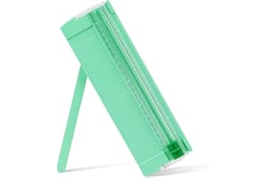 JOIBABE Mini-Papierschneider, Papierschneider Guillotine A4 A5 mit automatischer Sicherheitssicherung für Papieretikettenkarte, Handwerkspapier und Fotos (Green)