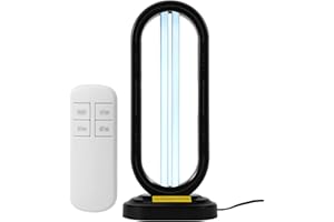 RUICUBEI UV Ozon Sterilisationslampe, Fernbedienung Desinfektions- und Desodorierungs-Tischlampe, Verwendet für Geruchs- und Innenluftreinigung, Büro- und Haushaltsdesinfektionsgerät (Schwarz)