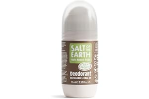 Salt of the Earth - Men's Refillable Roll On Deodorant - Oud & Bergamot - 100% Natural Origin Ingredients & Vegan Formula - 75ml