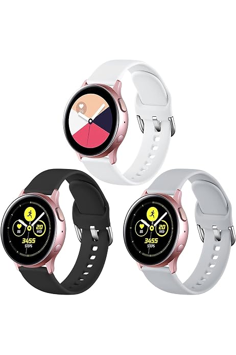 Aimtel Armband kompatibelt med Samsung Galaxy Watch 3 41 mm mjuk silikon  klockrem silikontillbehör kompatibel med Galaxy Watch 3 41 mm (svart) :  Amazon.se: Elektronik