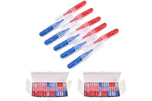 DMZK Pulizia dei Denti,50 pezzi Scovolini per Denti Spazzola Interdentale Professionali,Blu e rosso