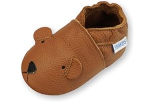 YIHAKIDS Weiche Leder Krabbelschuhe Babyschuhe Lauflernschuhe Kleinkind Lederschuhe Hausschuhe Lernlaufschuhe mit Wildledersohlen für Jungen Mädchen 0-6 Monate 6-12 Monate 12-18 Monate 18-24 Monate