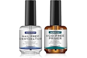 Morovan Nail Prep Dehydrator and Primer: Professional Natural Acid-Free Primer & Dehydrate Gel Nail Polish Protein Bonding Fast Air Dry for UV Poly Gel Polish Acrylic Powder 15ml