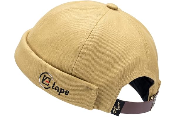 CLAPE Docker Cap Casquette sans Visiere Homme Femme Bonnet de Docker Marin Rolled Cuff Brimless Hat
