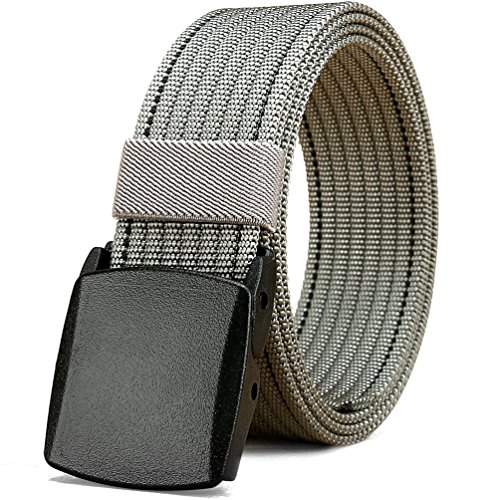 LionVII Men Canvas Belt Tactical Casual Style with YKK Plastic Buckle,Durable Breathable Nylon Web S