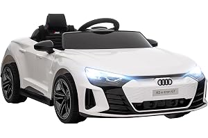 HOMCOM Elbil för barn, barnbil med fjärrkontroll, Audi RS e-tron GT barnfordon med säkerhetsbä , tuta och musik och strålkastare, upp till 5 km/h, för barn 3–5 år