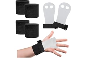 HIOQFR 1 Paio Impugnature da Ginnastica Guanti Paracalli Ginnastica Artistica Bambina Manopole Paracalli Crossfit Palm Protector Grips Cinghie da Polso Cinturini Polso Palestra con 4 Polsini Sportivo
