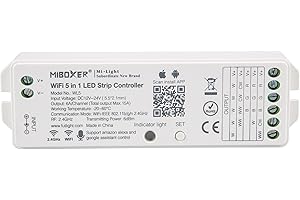 LIGHTEU®, Milight Miboxer 5 en 1 WiFi Controlador de Tira LED, Amazon Alexa Google Home Voice APP Control, Soporta 5 Modos de Salida Diferentes, DC12-24V, WL5