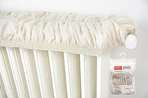 TUOLON Copricalorifero Elasticizzato in Beige Estensibile da 80 a 140cm Ecrù Copri Termosifoni Tessuto Copri Calorifero in Stoffa Copritermosifone Stoffa in Cotone 100% MADE IN ITALY