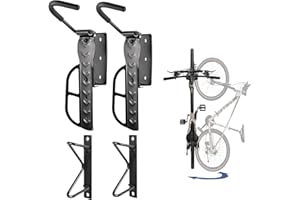 LeKuni Support Velo Mural 2 Pièces Porte Velo Mural Pivotant - Support Mural Velo 100% Acier Ratelier Velo Garage, Organisation Du Garage Économiser De L'espace