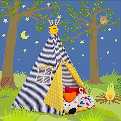 Kid's Teepee Tent Designed by Dreamzzz handmade (Tent + floor mat and two pillows, 211404)