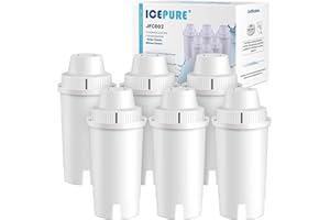 ICEPURE Filtro para jarra de agua de Compatible Con filtros estándar Brita, jarras y dispensadores Brita, Classic OB03, Everyday, UltraMax, Metro+, XL, Mavea 107007 35557 y más, 6 piezas