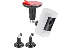 PAIKIUU Pack of 2 Adhesive Ring Camera Mount, Wall Mount No Drilling 360 Degree Ring Camera Mounting Bracket Stick Up Bracket Adjustable Screwless for Ring Surveillance Camera Black