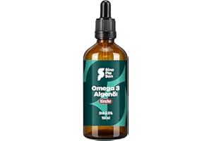 ‎SINOPLASAN GMBH Omega 3 Algenöl mit 998mg DHA & 535mg EPA pro 2.5ml // 100 ml // DIE VEGANE ALTERNATIVE ZU FISCHÖL (Kirsche) Flüssigkeit