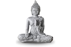 ZEN LIGHT Statue Bouddha Méditation 1 - Statuette Décoration Zen et Feng Shui - Apporte Une Ambiance Apaisée et Relaxante à Votre Intérieur - Statue Porte-Bonheur Couleur Grise - Hauteur: 12cm - Zen’Light