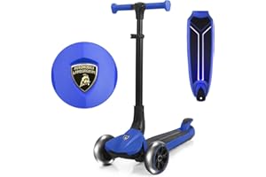 KICK'N'ROLL Lamborghini Scooter for Kids Ages 3-7, 3 Wheel Kids Scooter with Light-up Wheels & LED Deck, Adjustable Height, Foldable, Lean to Steer, Kick n Roll for 3+ Year Old Toddlers Girls Boys