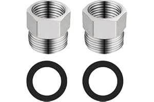 BELZ Confezione da 2 Riduttori da 1/2 a 3/8, Nipplo in Acciaio Inox, Raccordo Filettato con 2 Anelli di Tenuta, Adattatori di Conversione Tubi, Prolunga di Riduzione Universale, Anti Ruggine (G12-G38)