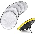 STHIRA® 7Pcs Wool Polishing Pads Waxing Buffing Pads 3 Inches Replacement Wool Polishing Pads Car Polishing Buffing Pads Universal Hook and Loop Wool Polishing Pads Buffing Pads for Waxing, Polishing