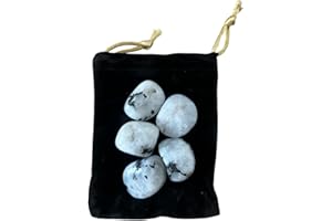 PANDIUI23 Piedra luna Piedra Natural - 5 Cristales Pulidos Piedra luna con Propiedades Energéticas (Piedra luna, 5 PCS)