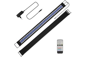 Izrielar Oświetlenie LED do akwarium 45 W, tryb 24/7, 5 trybów DIY, regulacja jasności, 10-stopniowe ściemnianie, do akwariów słodkowodnych 120-150 cm
