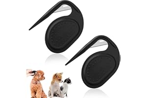 MAGIHO 2 Pièces Coupe Noeud Chat Poil Long, 2024 Nouveau Coupe Noeud Chat, Peigne Chat, Brosse pour Chien à Poils Longs Peigne D'épilation de Massage Multifonctionnel pour éliminer les Poils Emmêlés (Noir)