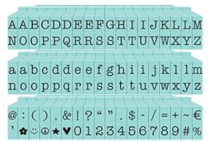 Contact USA Small 108 Piece American Typewriter PEGZ® Bundle Planner Stamps Rectangular Rubber Pool Blue 3/16" 2 Lines