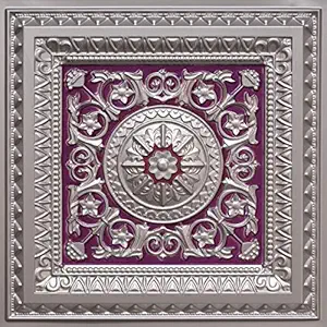 decoraids Decorative Wall and Ceiling Panel (24 Sq ft, Silver/Violet) - Pack of 6 Pieces