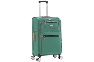 SKYLARK LUGGAGE Medium Suitcase 24" Super Lightweight Luggage 20" Expandable 4 Wheels Spinner 3-Digit Combination Lock Soft Shell Luggage for 15 to 20kg