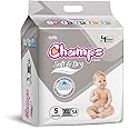 Champs Cotton Elastic Baby Diaper - Extra Large Size, 54 Pcs | 12-17 Kg | High Absorb Core Upto 12 Hrs Leakage Protection | Breathable, Soft | Anti-Rash Free & Anti-Bacterial Pants for Babies