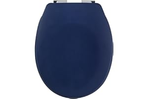 Spirella - Abattant WC Thermo Dur NEELA - Charnières en ABS Chromé, Couvercle WC avec Frein de Chute, Fermeture Slow-Close - 44 x 37 x 3 cm - Bleu Foncé Mat