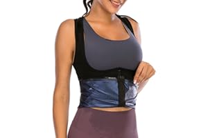 VORCY Sweat Vest Sauna Suit for Women Weight Loss Waist Trainer Tank Top Shapewear Sauna Suits women with Zipper