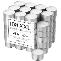 Bougies Chauffe-Plat COM-FORT HOUSE - Lot De 400 | Blanches | Durée 4-8h | Pour Mariage, Noël, Décoration