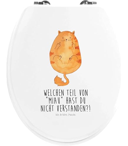 Mr. & Mrs. Panda WC-Sitz Mit Otter-Motiv – Süßer Klodeckel Mit Blumenstrauß, Aus Bambus/MDF – Inklusive Montagematerial