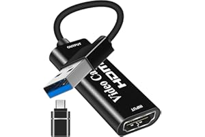 Newhope Video Capture Card, 4K HDMI to USB Capture Card, 1080P 30FPS Audio Video Capture Card,for Teaching,Broadcasting,Gaming,Streaming,Video Conference