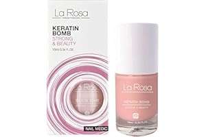 LA ROSA LaRosa Nail REPAIR serum KERATIN BOMB nail care vegetable treatment strengthener nail growth BEST SOLUTION for damaged, brittle nails - 10 ml pink