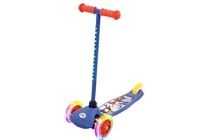 DISNEY Spidey & His Amazing Friends Tilt & Glo 3 Wheel Scooter with Light Up Wheels | Kids Push Tri Scooter | Adjustable Handlebar | Ages 3+