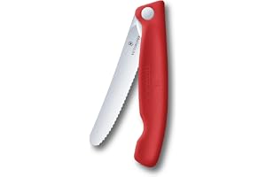 Victorinox Swiss Classic hopfällbar picknickkniv för vandring, frukt, grönsaker, bröd, korv, tandad egg, extra vass
