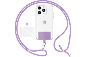 NALIA Lanière Universelle pour Telephone Portable, Cordon Tour De Cou pour Smartphone Etui, Porte Clef Chaine réglable avec Crochet Métallique e Carte, Sangle pour Épaule, Couleur:Lilas
