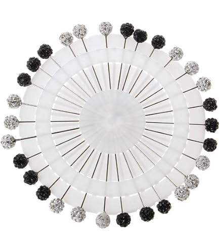 PATIKIL 250 Épingles à Coudre Tête Verre Boule - Épingles Matelassage Couture Noir