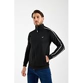 RDR-X Erkek Dalgı&ccedil; Kumaş Tam Fermuarlı Şerit Detaylı Sweatshirt Siyah - Spor