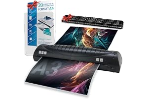 A3-lamineringsmaskin med 20 A4-fickor och en pappersskärare ingår, varmlamineringsmaskin, A3, A4, A5, A6 med startkit för kon
