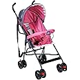 Mee Mee Stylish Lightweight Baby Stroller with Compact Umbrella Folding | Baby Pram Stroller with Reclining Seat & Safety Belt for Baby Girls & Baby Boys from Birth (Pink Grey)