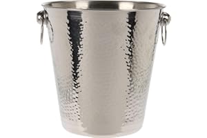 Bambelaa! Sektkühler Edelstahl Groß Eimer Weinkühler Champagnerkühler Flaschenkühler Silber (ø ca. 20 cm)